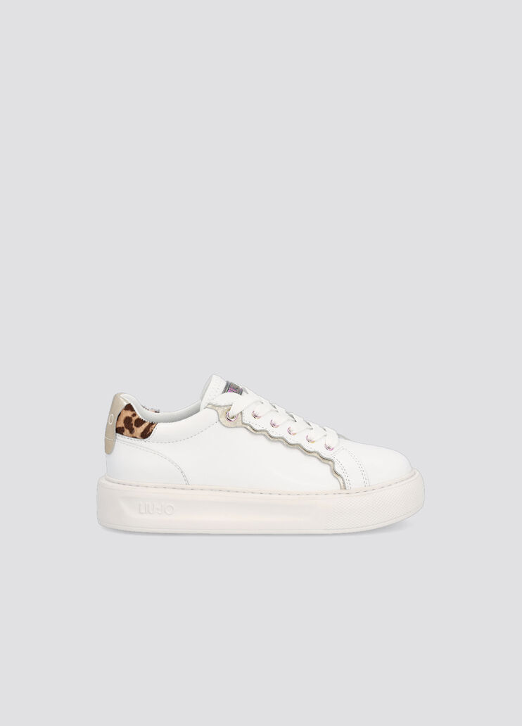 Sneaker aus Leder mit Animal-Print Weiß/Leopardenmuster Liu Jo - large image number 0 Sneaker aus Leder mit Animal-Print Weiß/Leopardenmuster Liu Jo - large image number 0