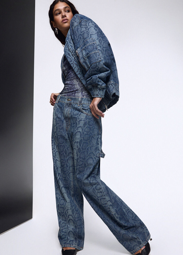 Worker Jeans aus Denim in Python-Optik denimblau Liu Jo - medium