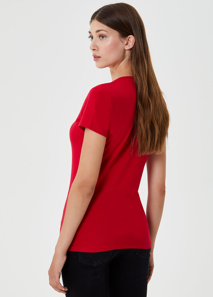 T-shirt with appliqués Cherry Red Liu Jo - large image number 1