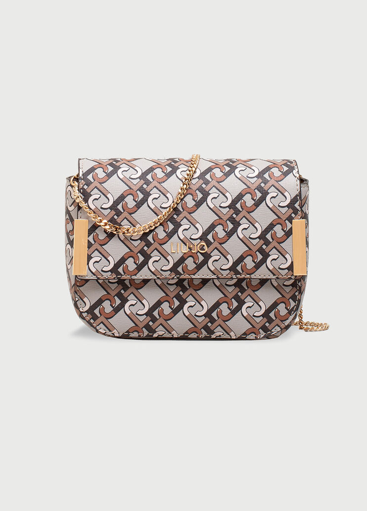 Pouch bag with logo Walnut Liu Jo - large image number 3