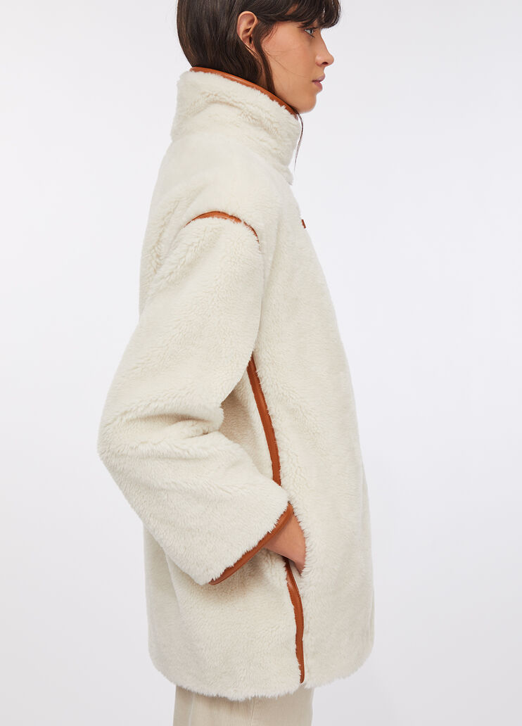 Chaqueta de tejido de peluche beige claro Liu Jo - large image number 3