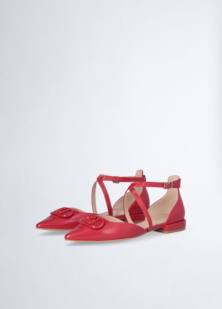 Red ballet flats with maxi-logo red Liu Jo - large image number 2 Red ballet flats with maxi-logo red Liu Jo - large image number 2