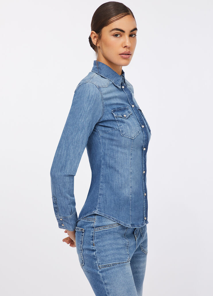 Рубашка из денима синий деним Liu Jo - large image number 4