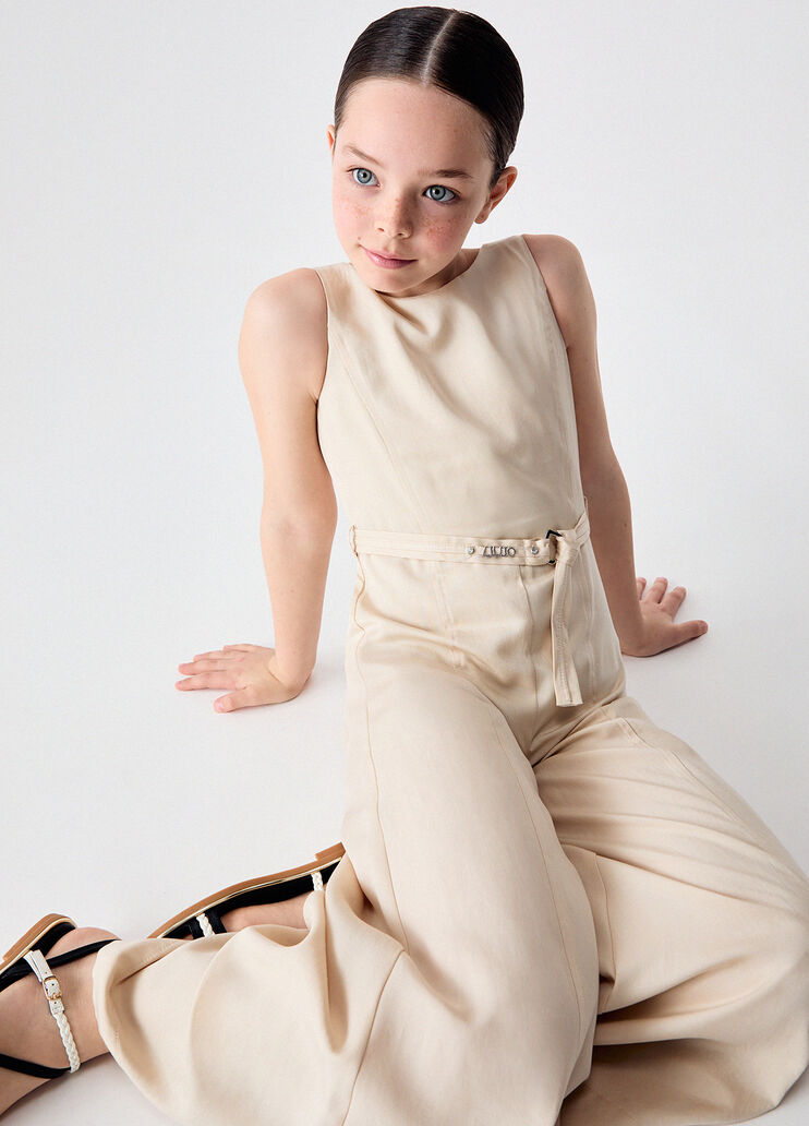 Casual jumpsuit with belt beige Liu Jo - medium