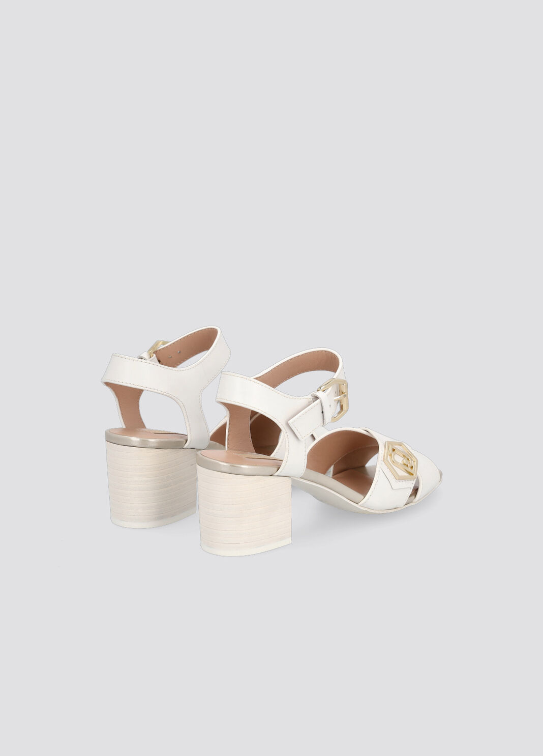 Sandales en cuir &agrave; talons larges blanc Liu Jo - large image number 2