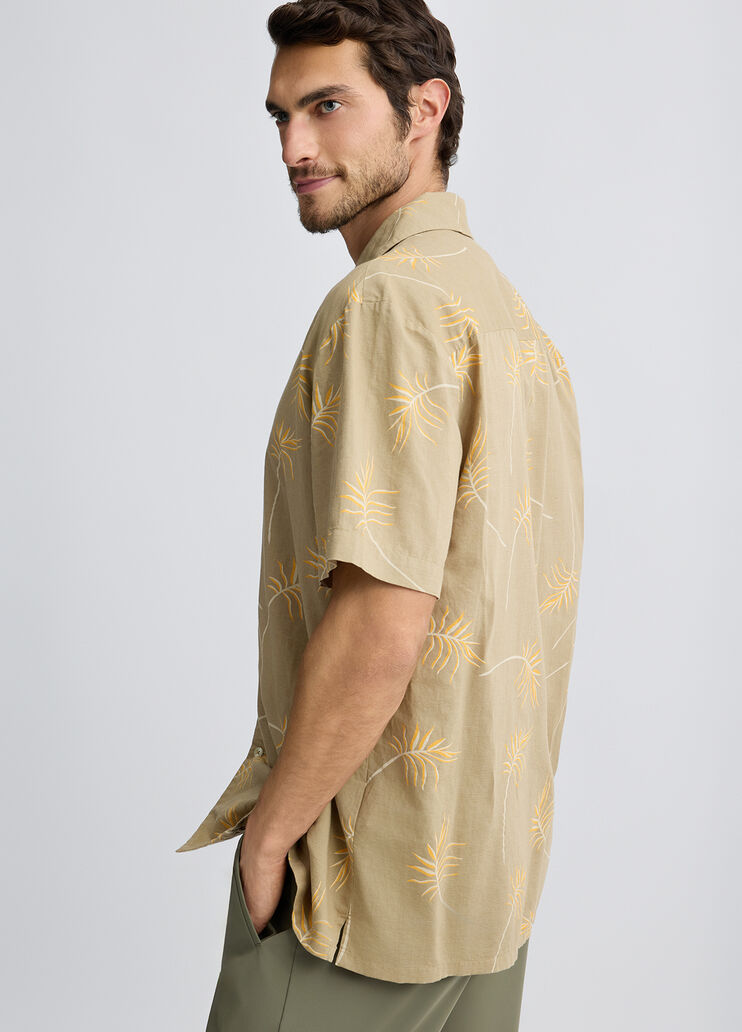 Linen and cotton shirt beige leaf print Liu Jo - medium Linen and cotton shirt beige leaf print Liu Jo - medium