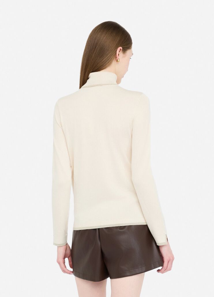 Polo-neck with lurex® details light beige Liu Jo - large image number 1