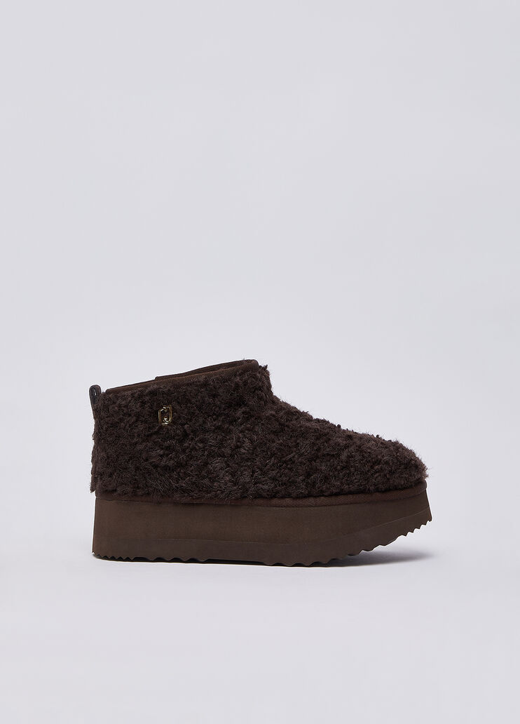 Stiefeletten warm platform aus teddy Mokka Liu Jo - medium