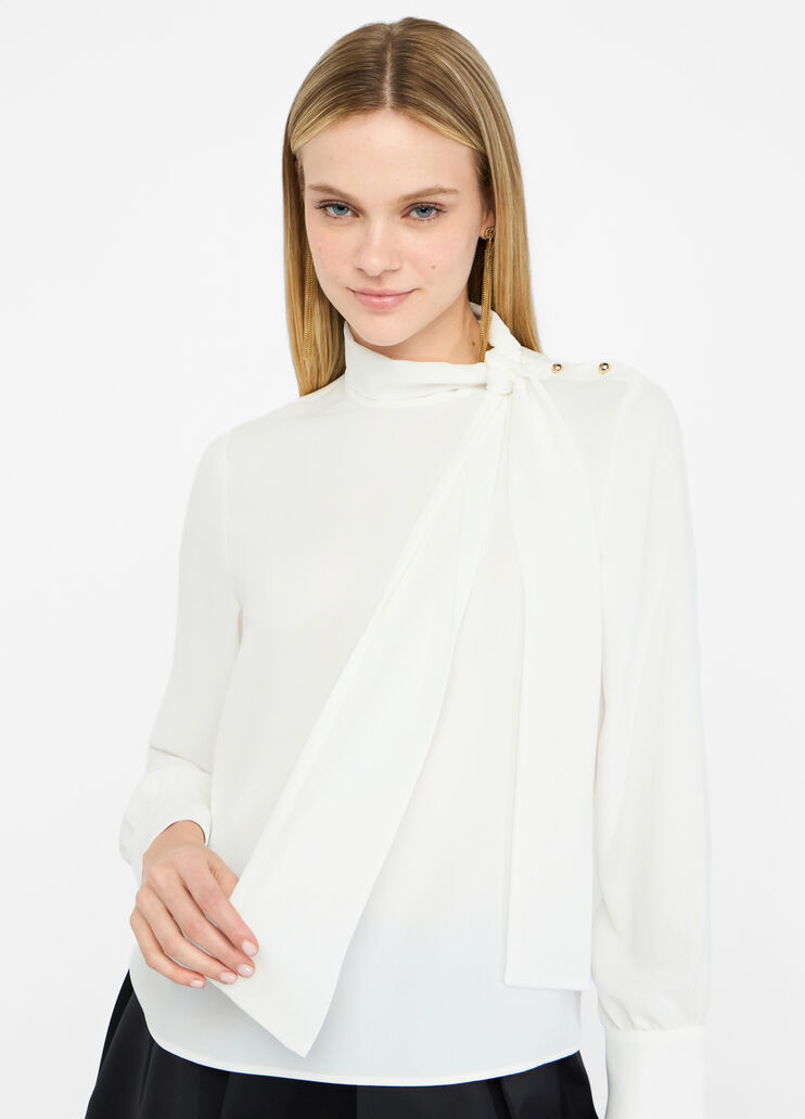 Bluse mit Schal Wollweiß Liu Jo - medium Bluse mit Schal Wollweiß Liu Jo - medium