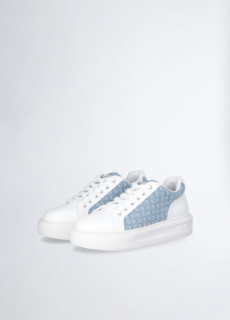 Monogram leather sneakers denim Liu Jo - large image number 2 Monogram leather sneakers denim Liu Jo - large image number 2