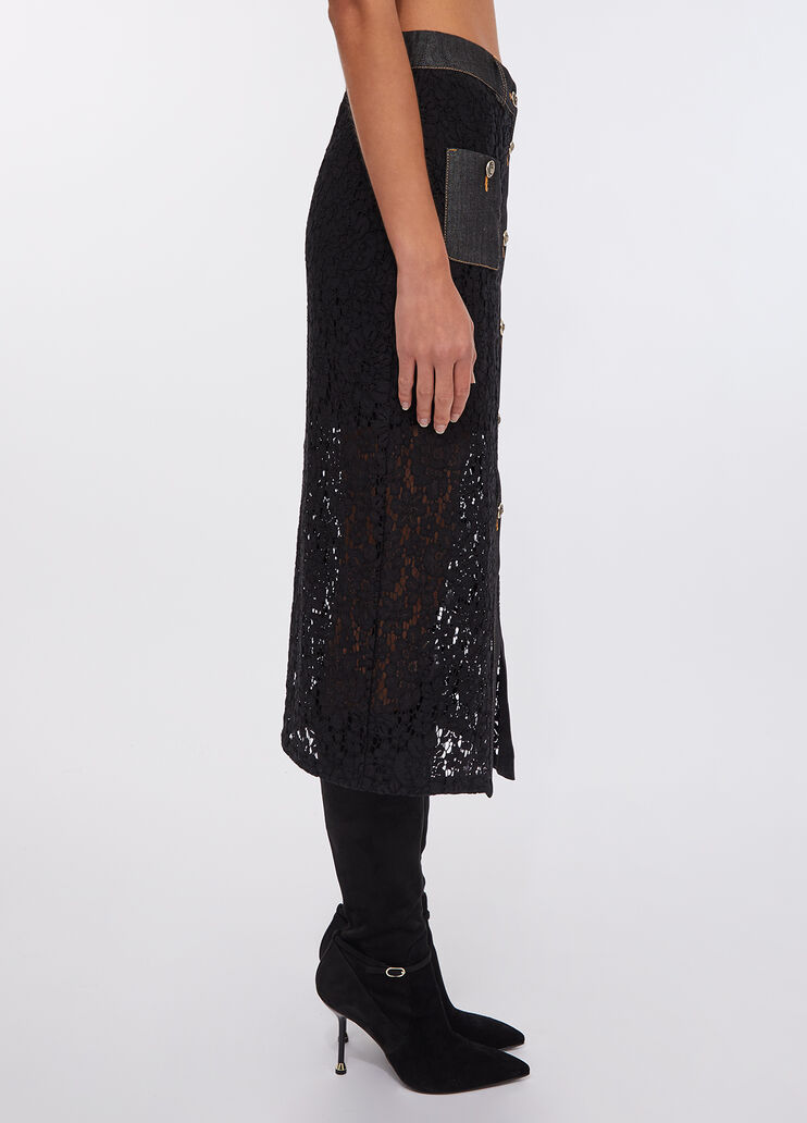 Lace skirt black denim Liu Jo - large image number 3