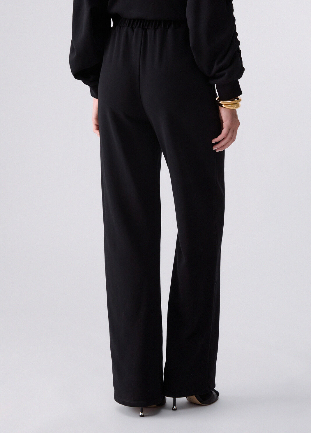 Trousers in sweatshirt with laces black Liu Jo - large image number 1