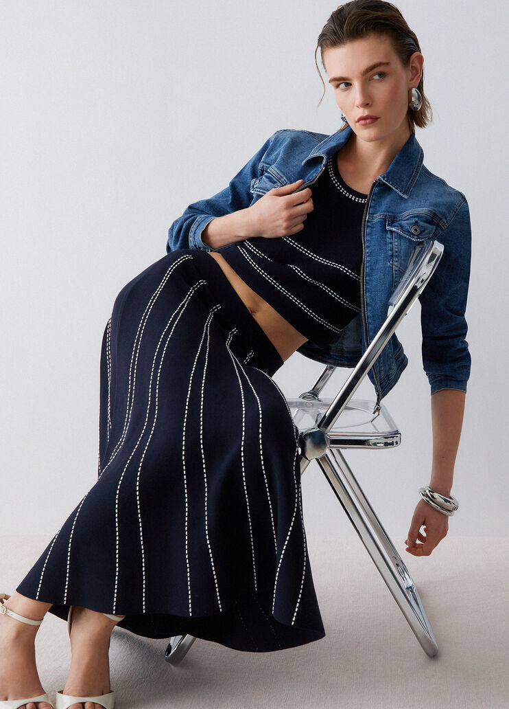 Knit midi skirt blue Liu Jo - medium