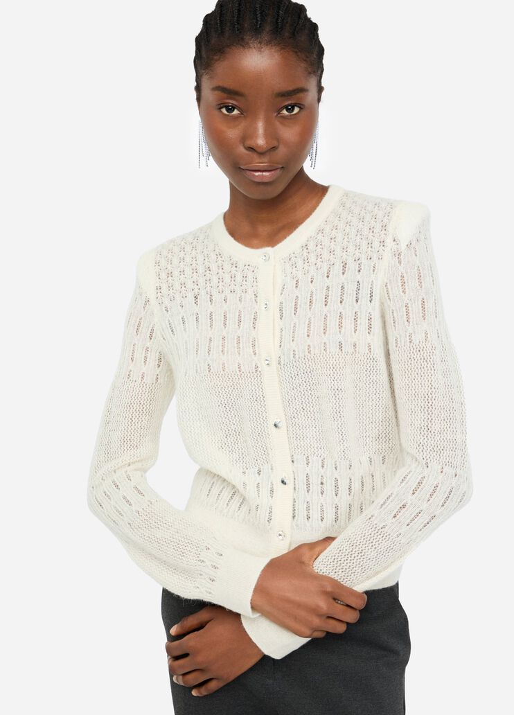 Wool and alpaca cardigan white Liu Jo - large image number 2 Wool and alpaca cardigan white Liu Jo - large image number 2