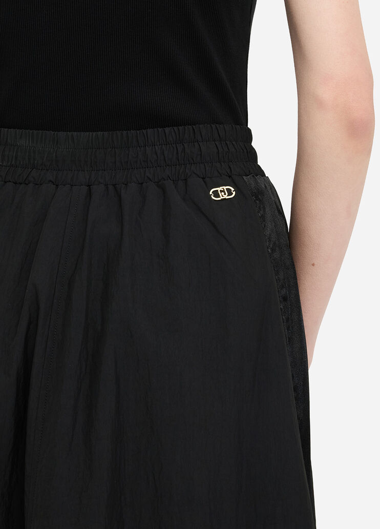 Langer Rock aus Nylon und Satin Schwarz Liu Jo - large image number 2