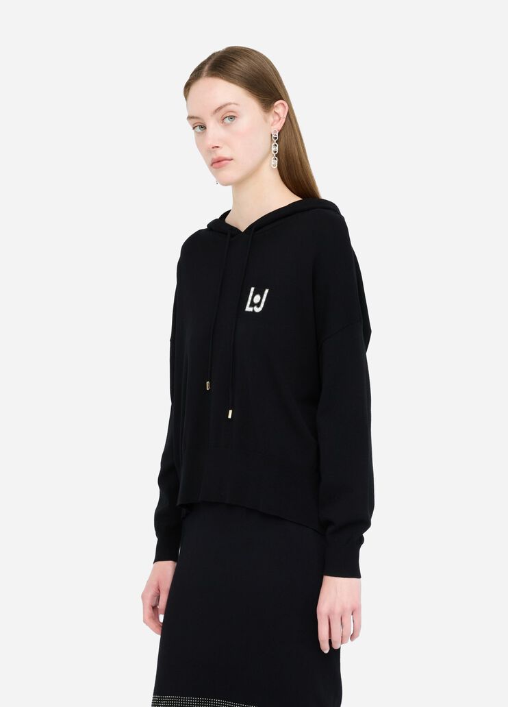 Knit sweatshirt black Liu Jo - large image number 3 Knit sweatshirt black Liu Jo - large image number 3