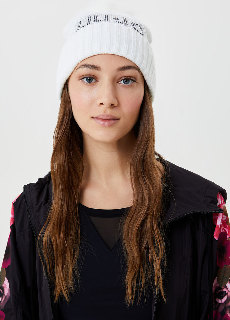 Beret with pompom White Liu Jo - large image number 1 Beret with pompom White Liu Jo - large image number 1
