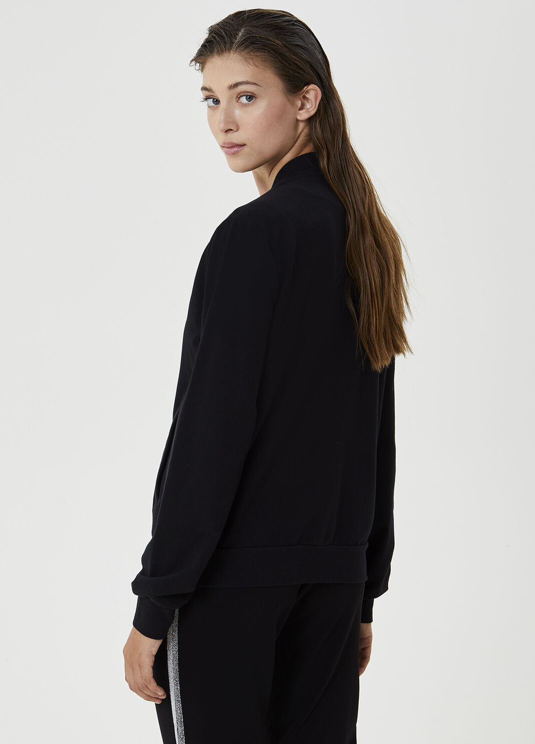 Sweatshirt with zip and logo Black Liu Jo - large image number 1