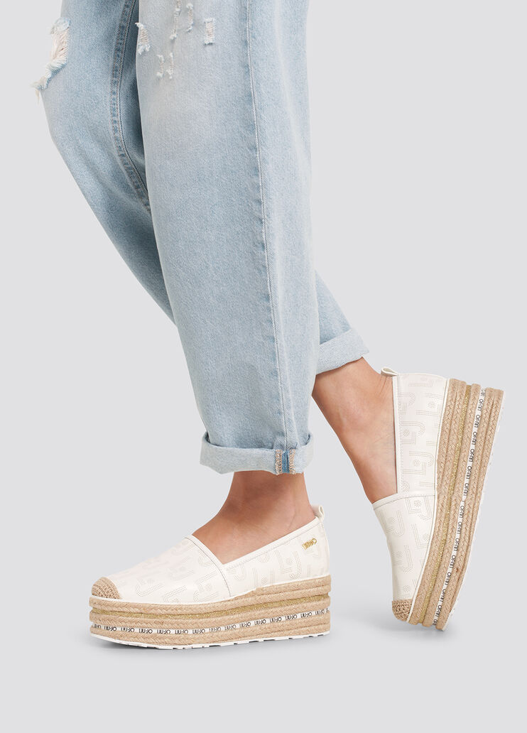 Platform espadrilles with logo white Liu Jo - large image number 3 Platform espadrilles with logo white Liu Jo - large image number 3