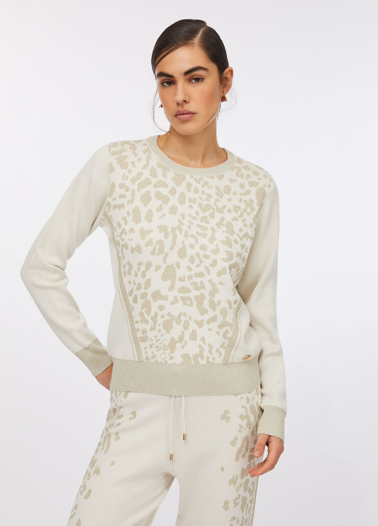 Джемпер с анималистическим мотивом белый Liu Jo - medium