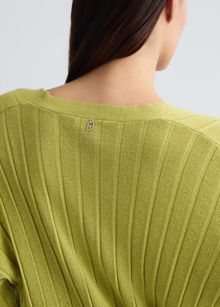 Lurex® cardigan  avocado Liu Jo - large image number 3 Lurex® cardigan  avocado Liu Jo - large image number 3