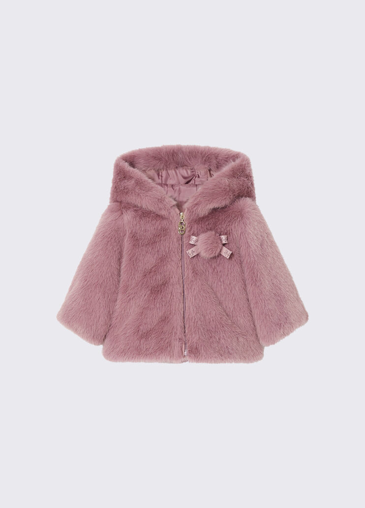 Giubbotto in teddy con cappuccio orchidea Liu Jo - medium