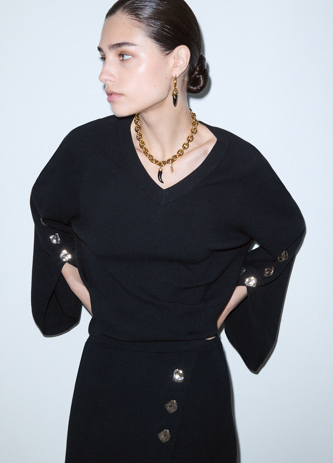 Sweater with slits black Liu Jo - large image number 3