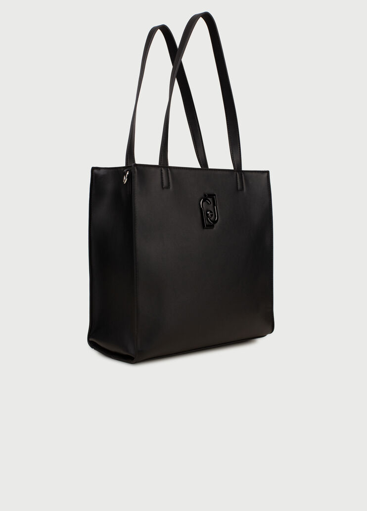 Bolso tote con logotipo Negro Liu Jo - large image number 2