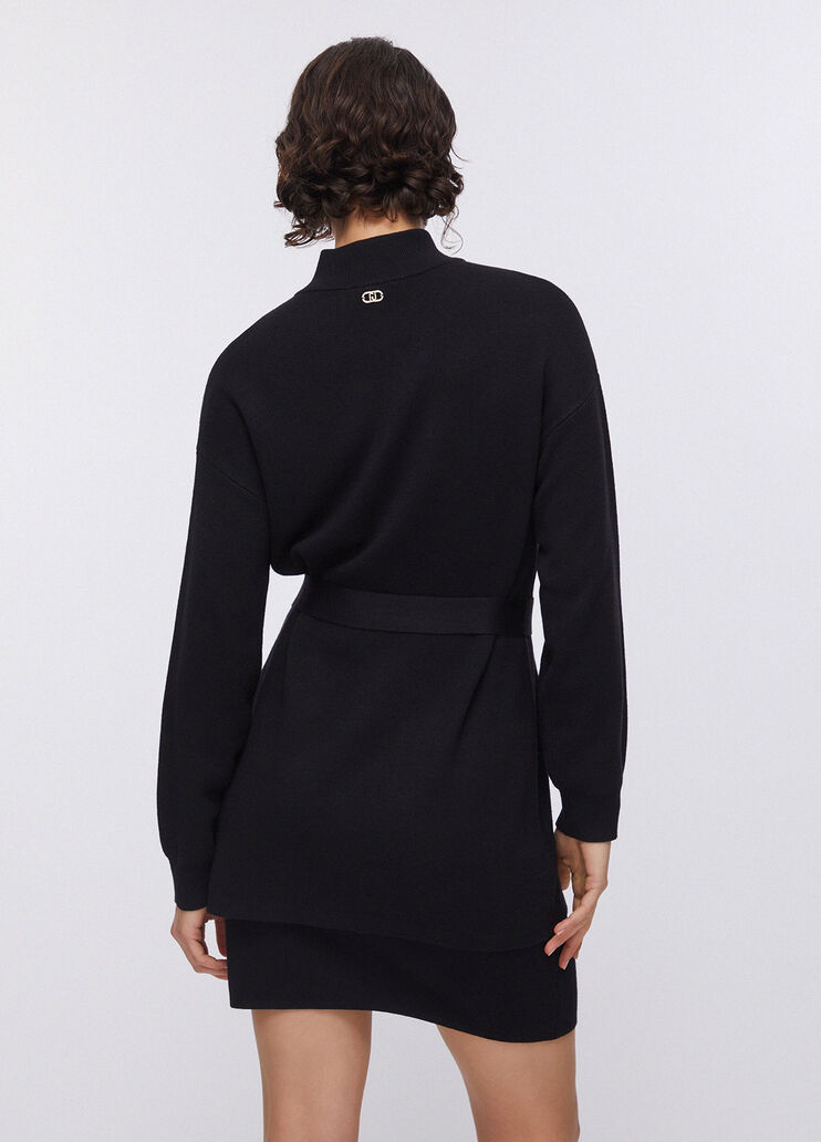 Cardigan mit Reißverschluss und Gürtel schwarz Liu Jo - large image number 1