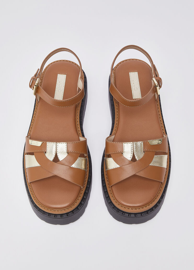 Leather platform sandals cognac Liu Jo - medium