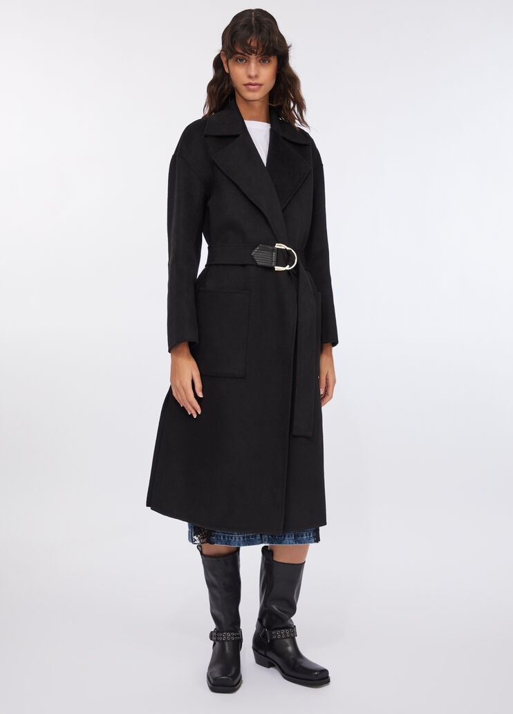 Wool coat with belt black Liu Jo - medium Wool coat with belt black Liu Jo - medium