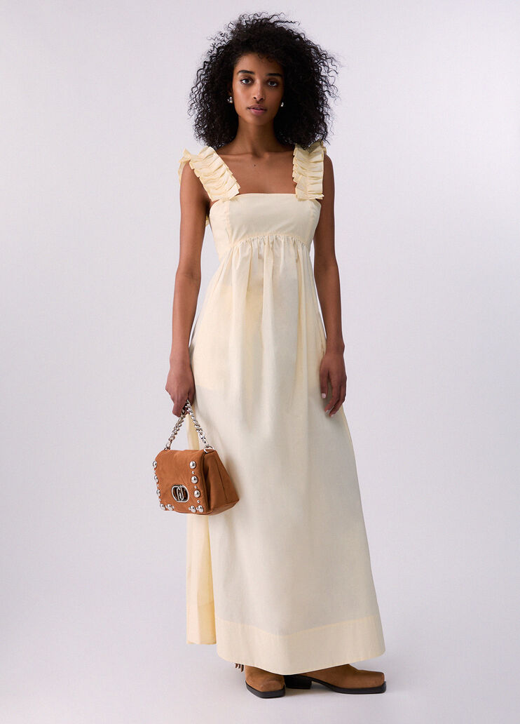 Langes Kleid mit R&uuml;schen pastellgelb Liu Jo - medium