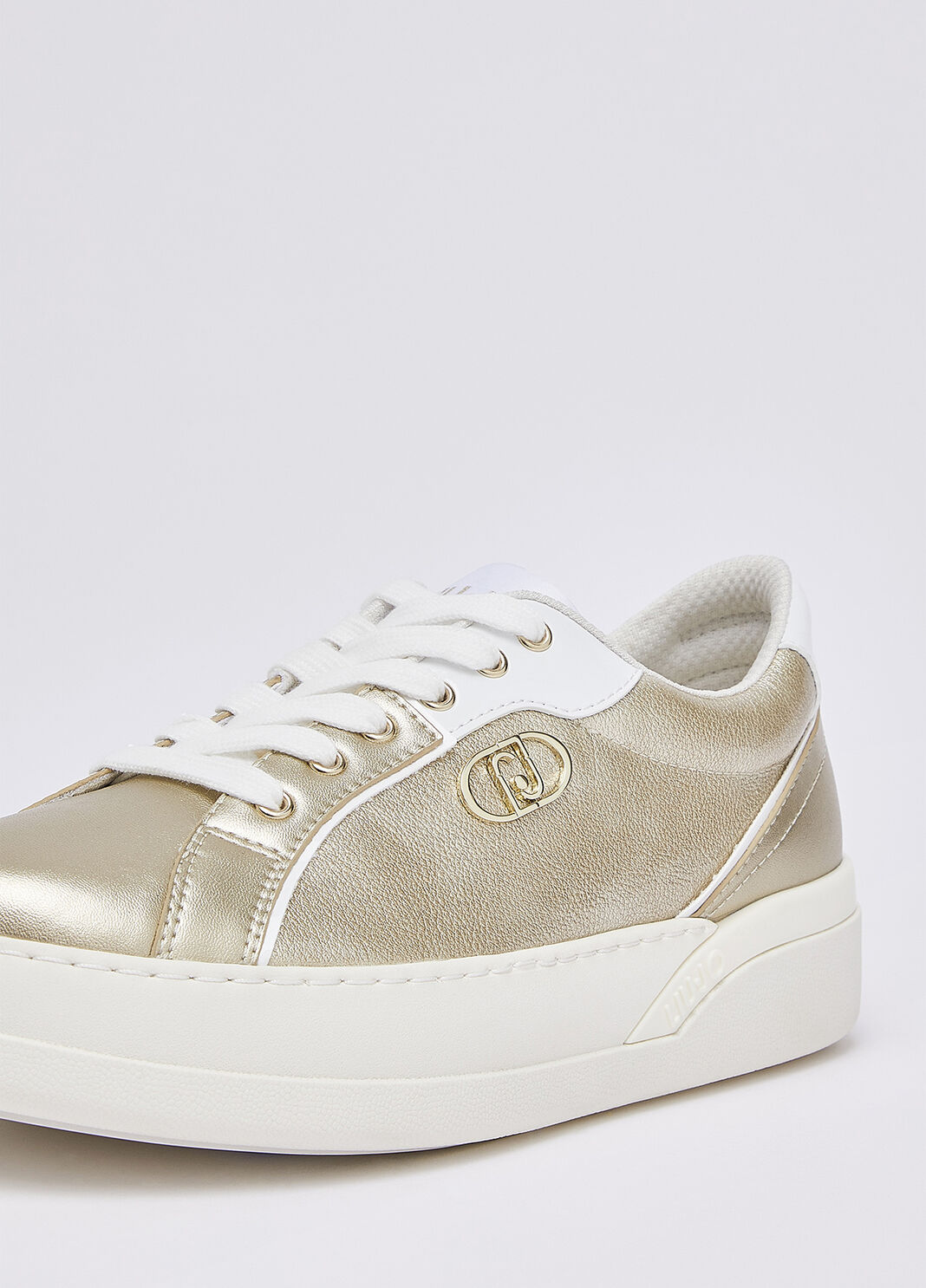 Sneakers in leather laminated light gold Liu Jo - large image number 5