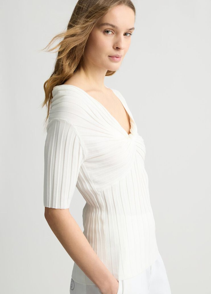 Knit top white wool Liu Jo - large image number 3 Knit top white wool Liu Jo - large image number 3