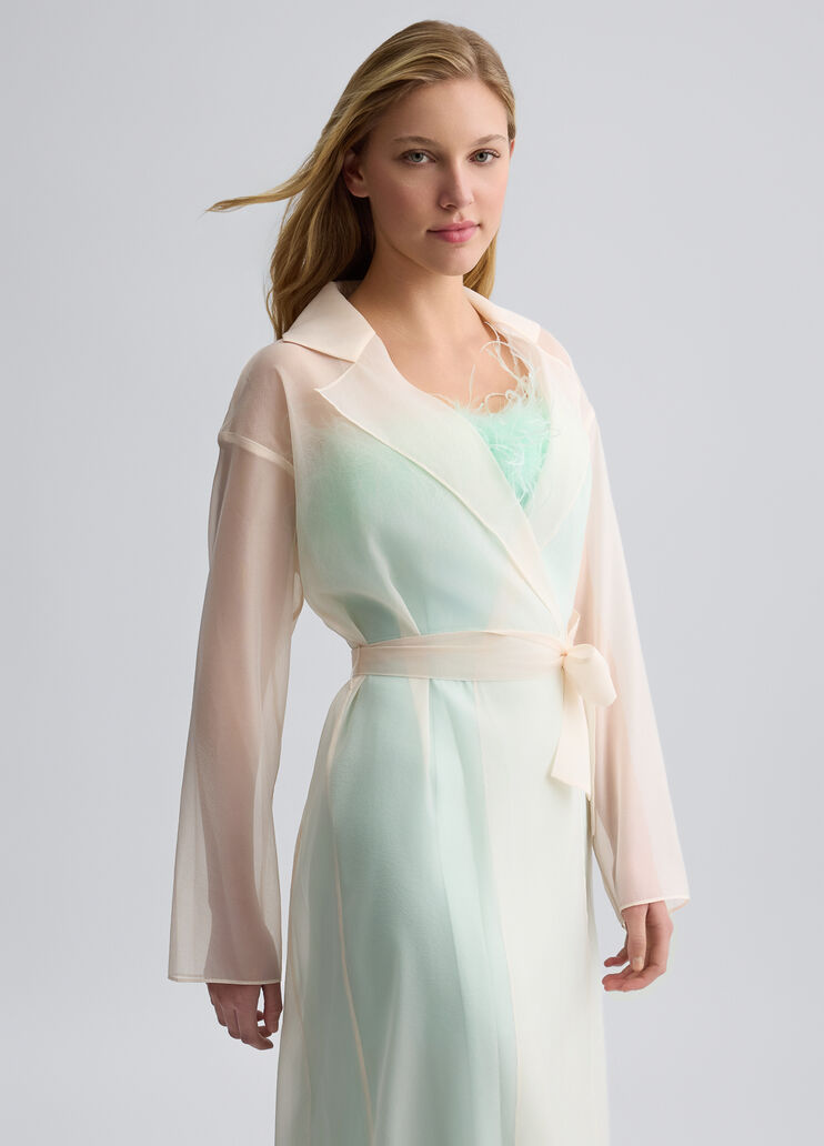 White organza trench coat champagne Liu Jo - large image number 3 White organza trench coat champagne Liu Jo - large image number 3