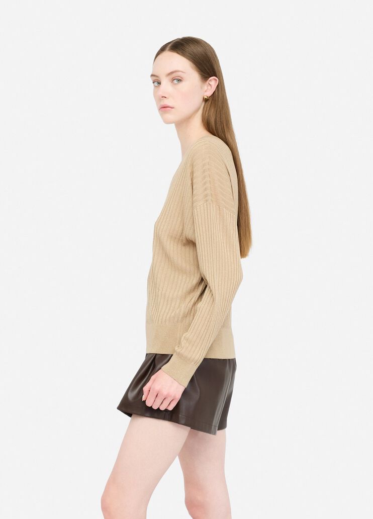 V-neck jumper gold Liu Jo - large image number 3 V-neck jumper gold Liu Jo - large image number 3