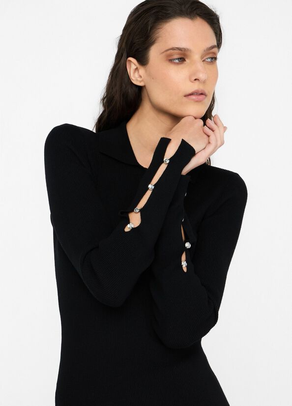 Polo-shirt with gemstones black Liu Jo - medium