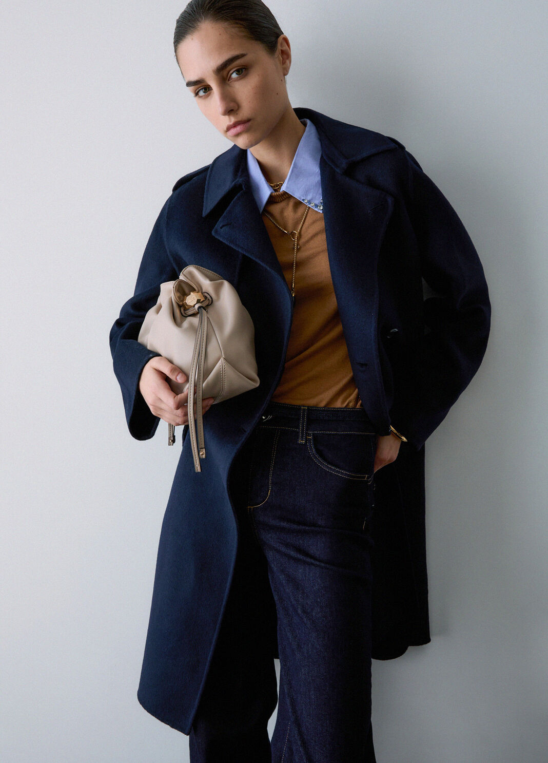 Long wool coat dark blue Liu Jo - large image number 3