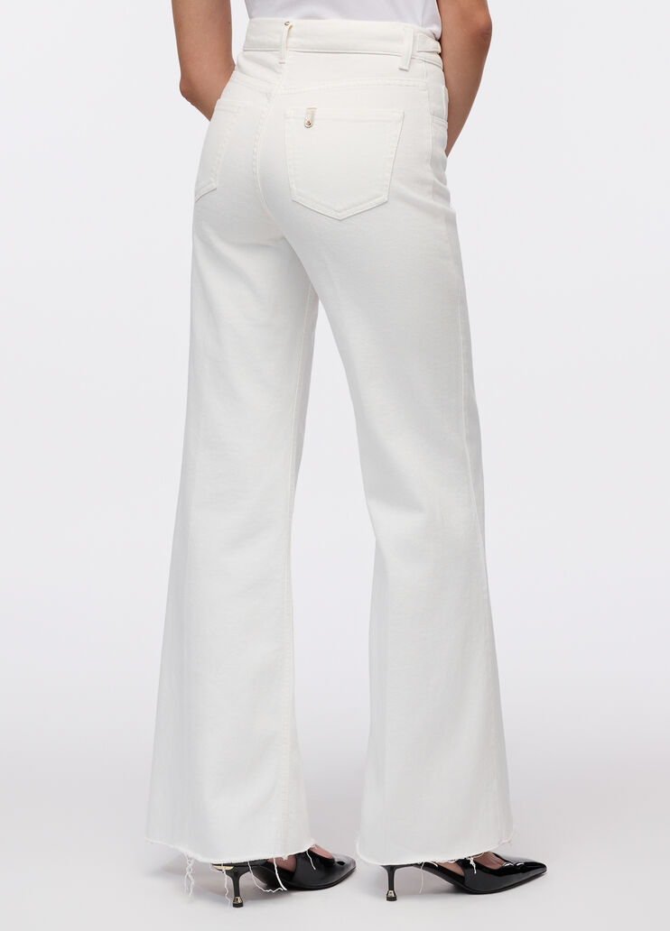 Flared trousers white wool Liu Jo - large image number 1