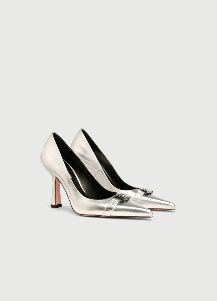 Genuine leather court shoes silver Liu Jo - large image number 2 Genuine leather court shoes silver Liu Jo - large image number 2