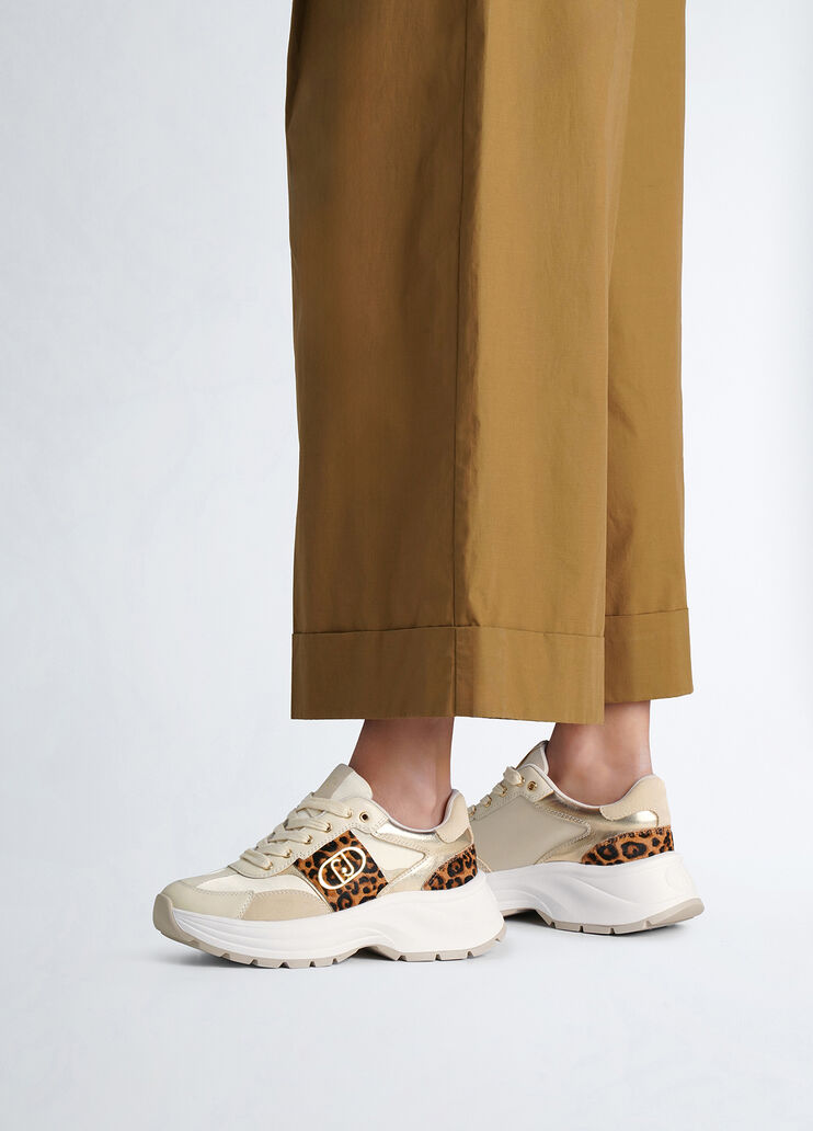 Sneakers with pony hair details beige/animal-print Liu Jo - medium Sneakers with pony hair details beige/animal-print Liu Jo - medium