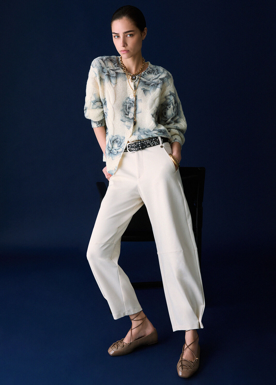 Balloon pants in punto milano white Liu Jo - large image number 3