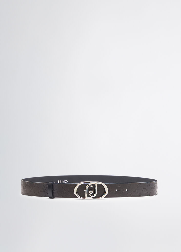 Glossy belt with logo black Liu Jo - medium Glossy belt with logo black Liu Jo - medium