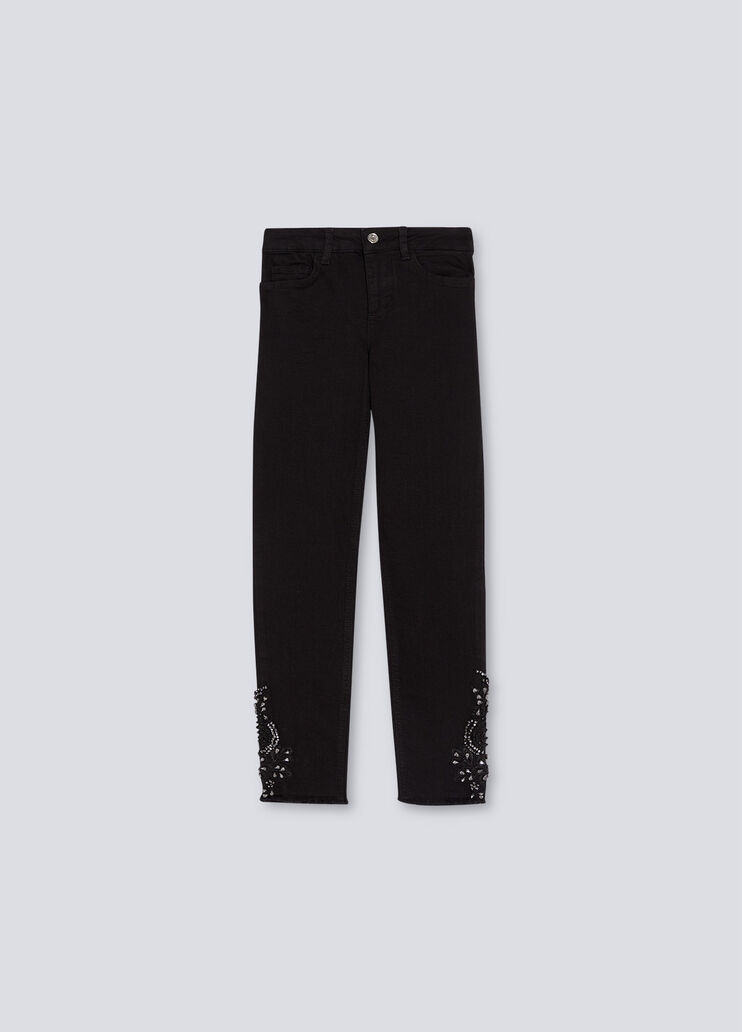 Vaqueros pitillo con bordado decorativo denim negro Liu Jo - large image number 5 Vaqueros pitillo con bordado decorativo denim negro Liu Jo - large image number 5