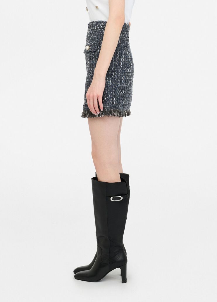 Bouclé miniskirt blue Liu Jo - large image number 4 Bouclé miniskirt blue Liu Jo - large image number 4