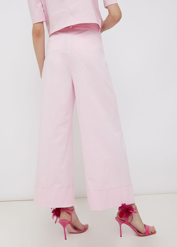 Palazzo trousers with turn-up pink Liu Jo - large image number 1
