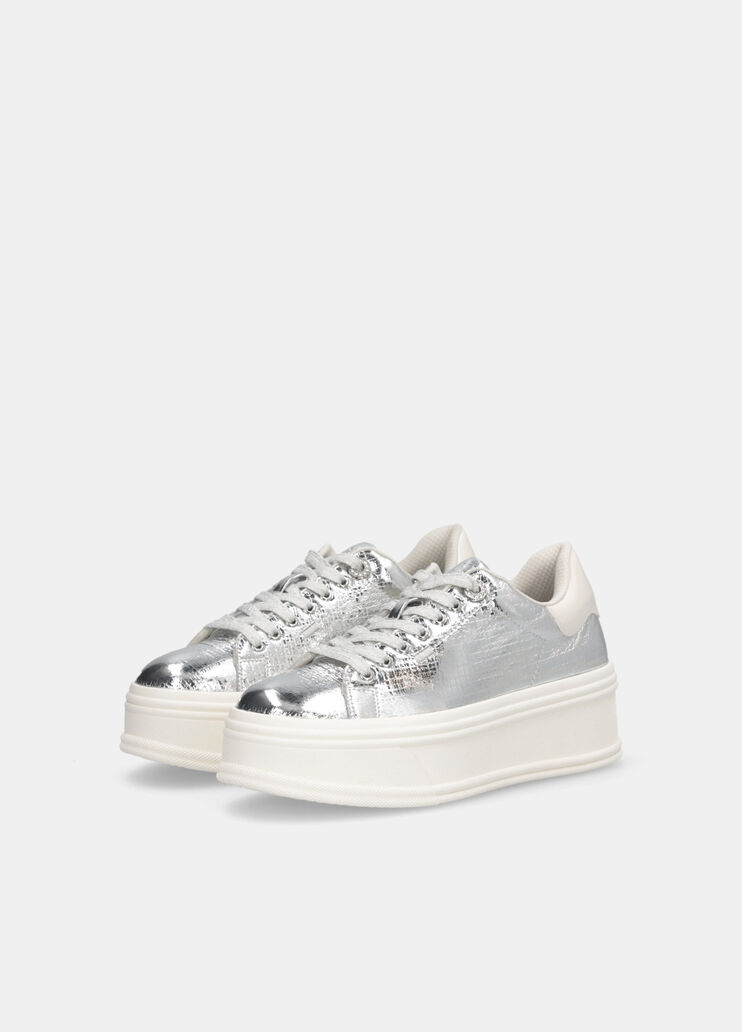 Cracked-effect sneakers silver Liu Jo - large image number 2 Cracked-effect sneakers silver Liu Jo - large image number 2