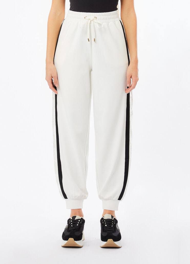 Plush jogging trousers with lace white Liu Jo - medium