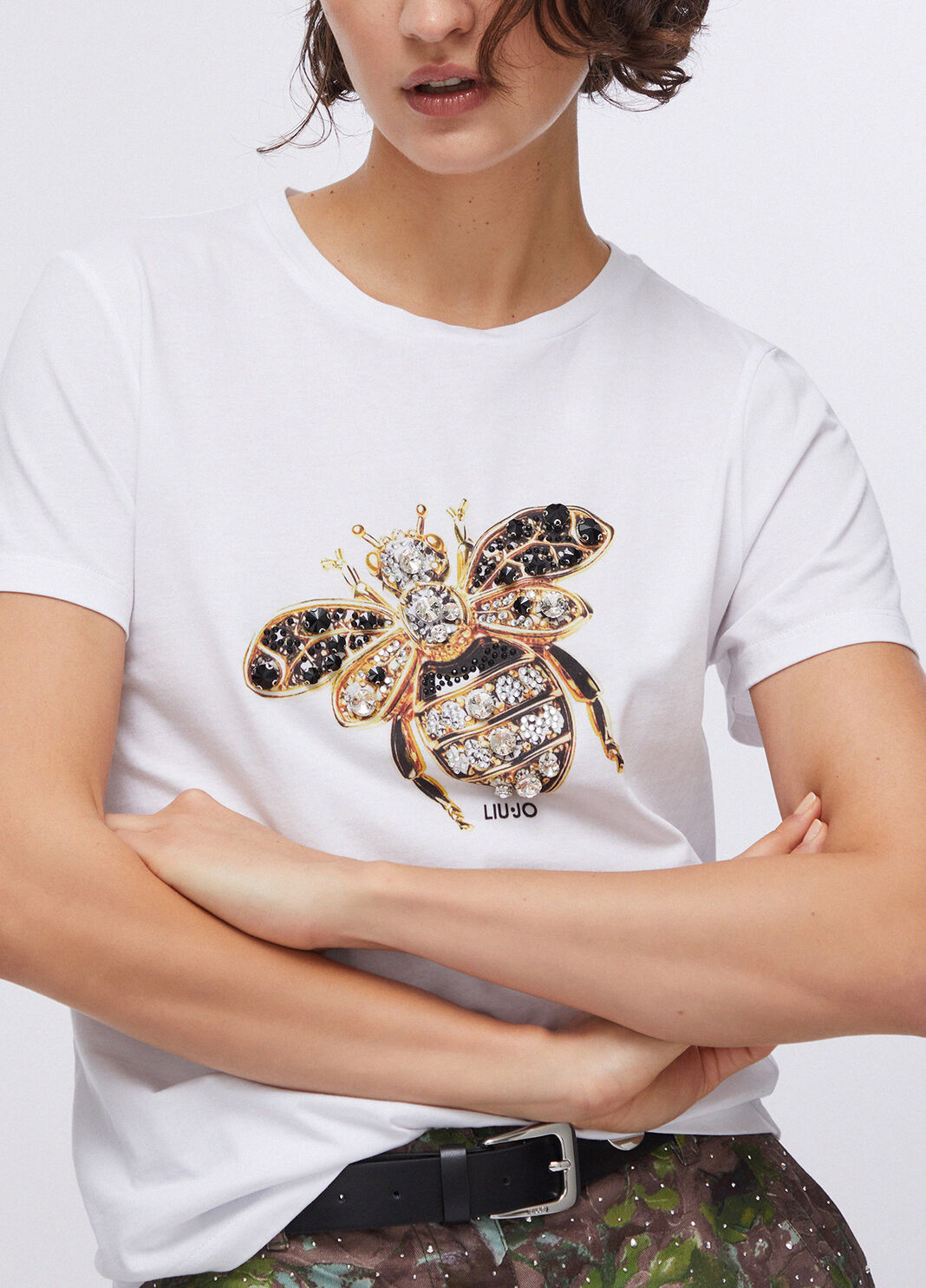 T-shirt with print and appliqu&eacute;s bee Liu Jo - large image number 4
