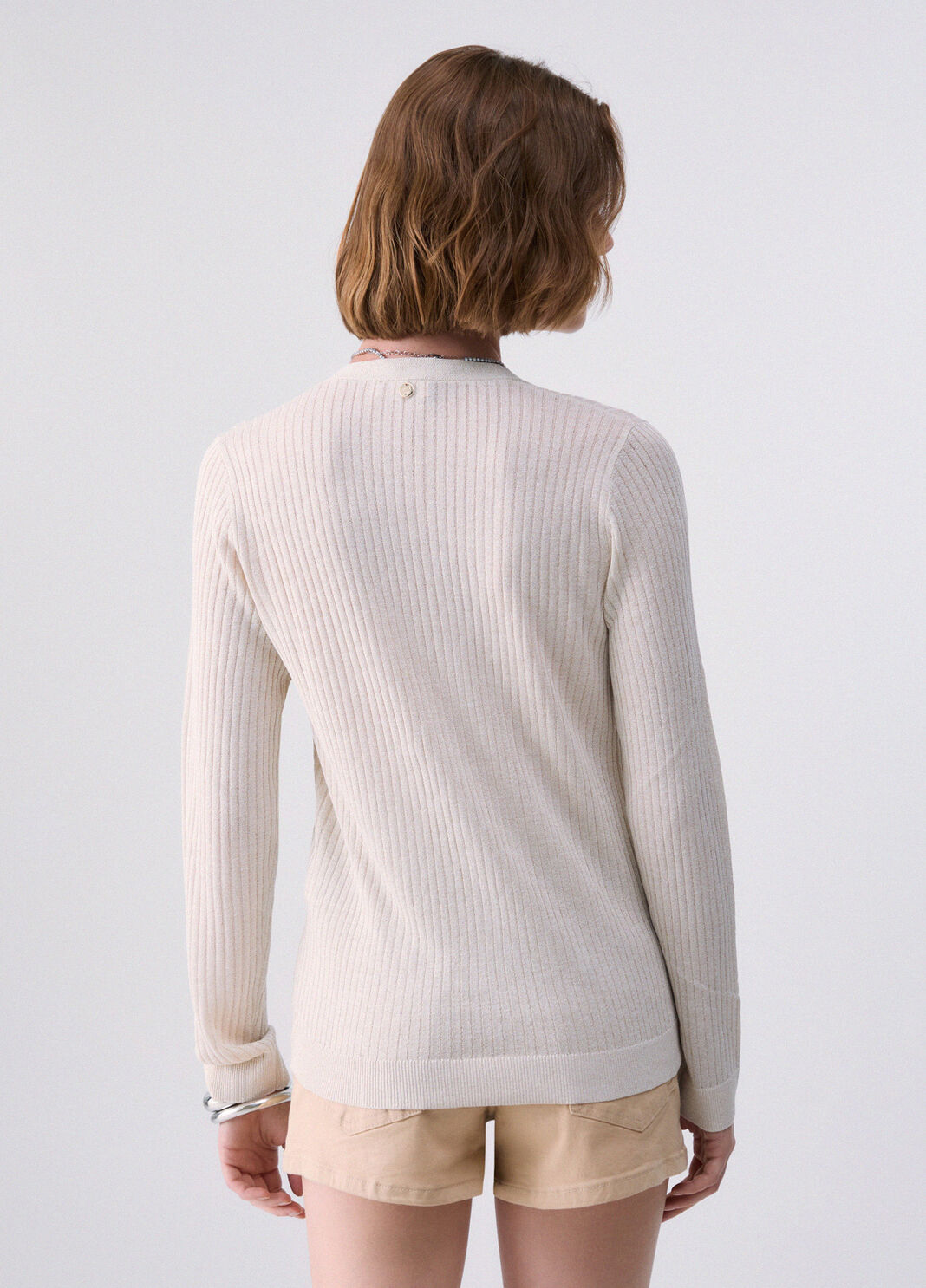 Lurex cardigan light gold Liu Jo - large image number 1
